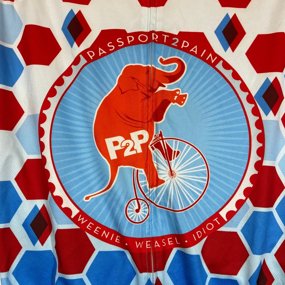 Primal Cycling Jersey Men XL White Red P2P Vashon Island 2019 Bike Race Full Zip - Picture 4 of 12